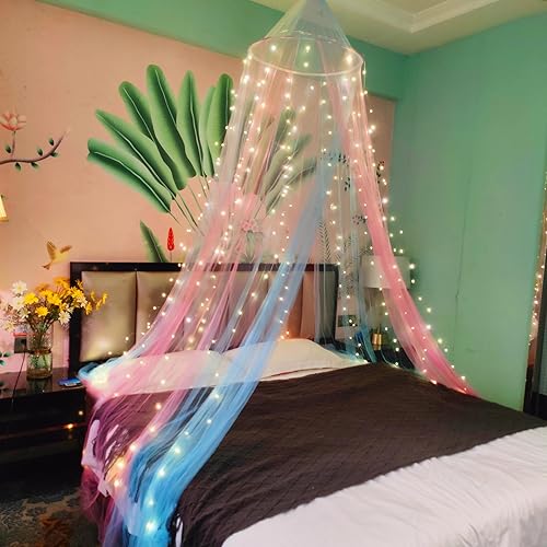 Vista 59 de Eimilaly Mosquitera para cama, toldo de cama para decoración de habitación de niñas, toldo colgante de protección contra insectos para adultos, Una