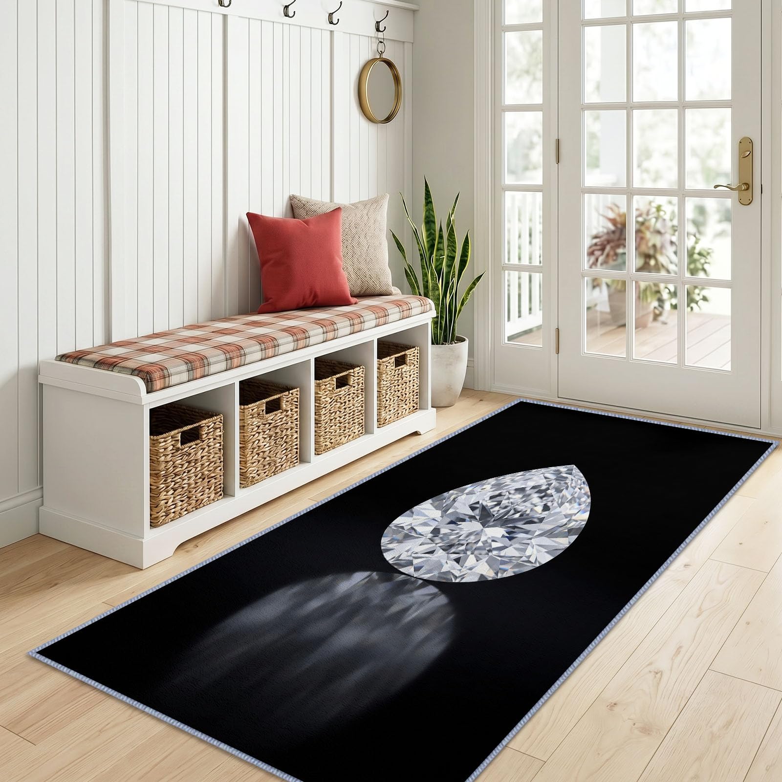 Diamond Gote Eau - Alfombra de pasillo antideslizante, 60 x 300 cm