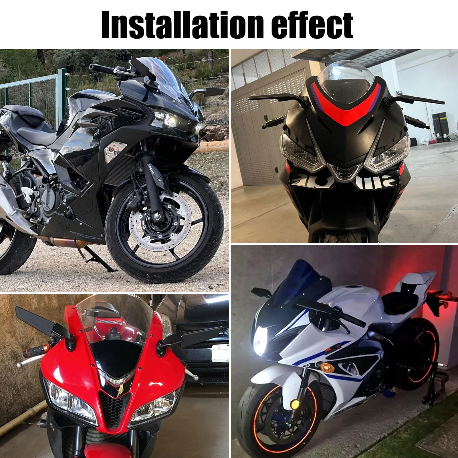 Amazon.com: KAIQIVEM Motorcycle Mirrors Anti-glare Stealth Wind