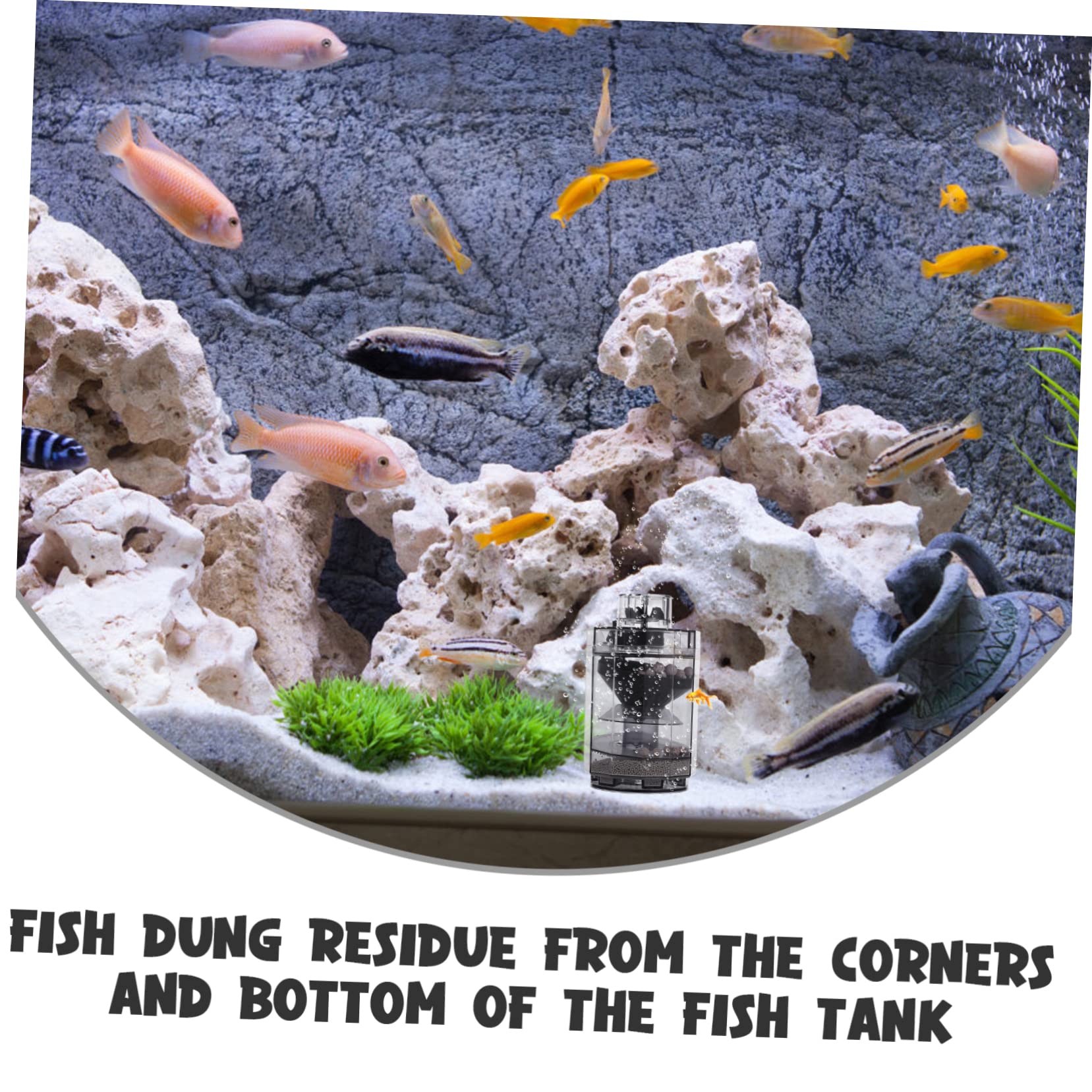 DOITOOL 4 Piezas Filtro de pecera limpiacristales Limpiador de Vasos Limpieza pecera Tanque Acuario con Bomba de Aire a bateria Accesorios para peceras Tubo de sifón Abdominales Light Grey