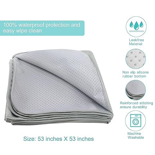 Miniatura 10 de Paw Legend Tapete lavable para silla alta tapete antideslizante de silicona para salpicaduras 53 x 53 pulgadas tapete a prueba de fugas animal