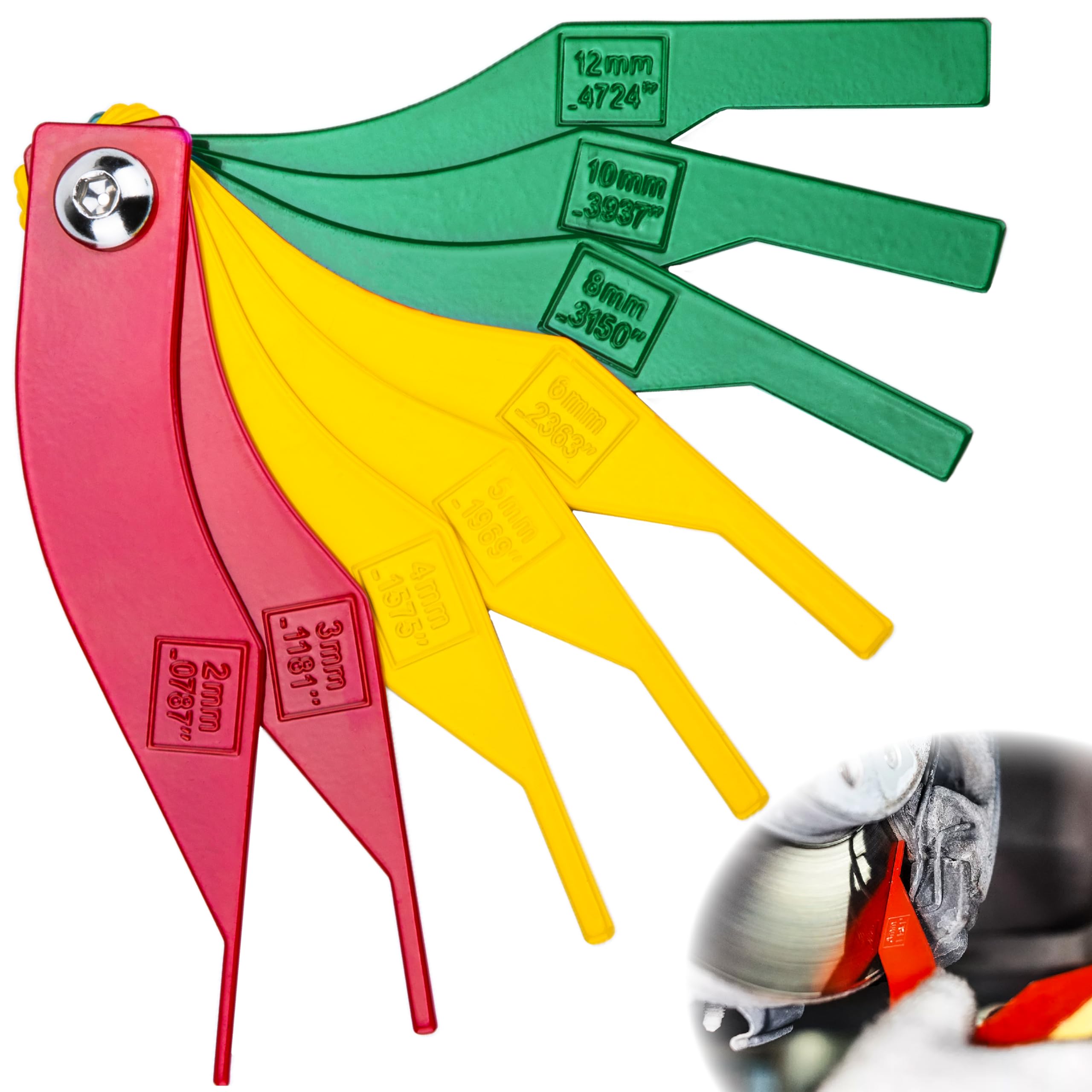 ecocstm 8 PCS Brake Lining Thickness Gauges, Brake Pad Measuring Tool