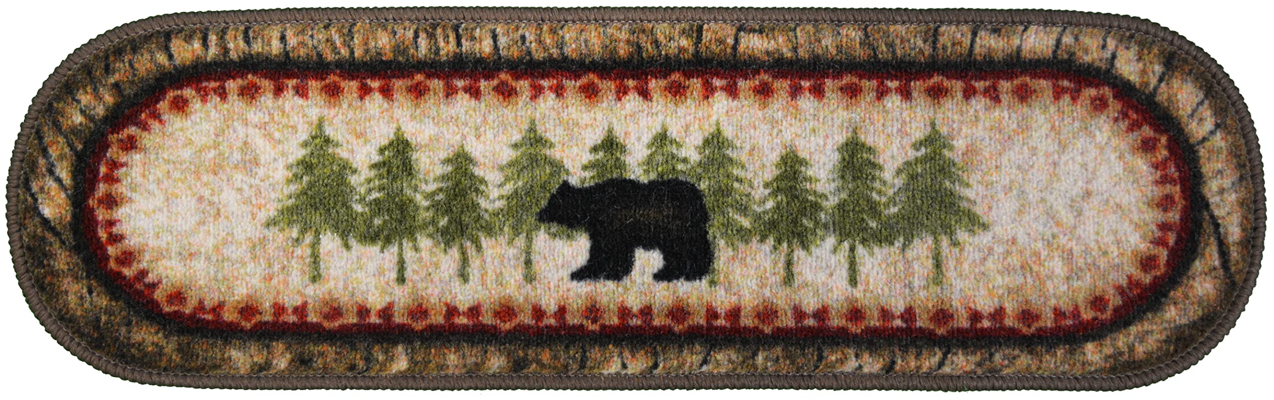 Cozy Cabin Stair Treads 9"x30" 3 Pack, Birch Bear, Brown