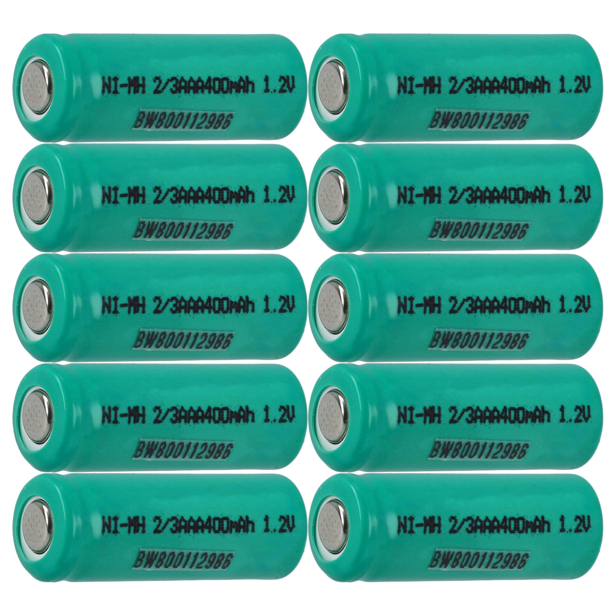 vhbw 10x Akku-Rohzellen Ersatz für 2/3AAA für Akkus