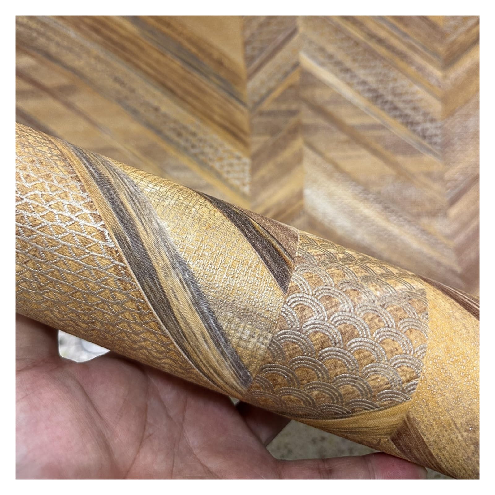 Wwpmnqd Color01 Wallpaper 3D Three-Dimensional Luxury Imitation Wood Grain Wallpaper Tv Background Sofa For Living Room