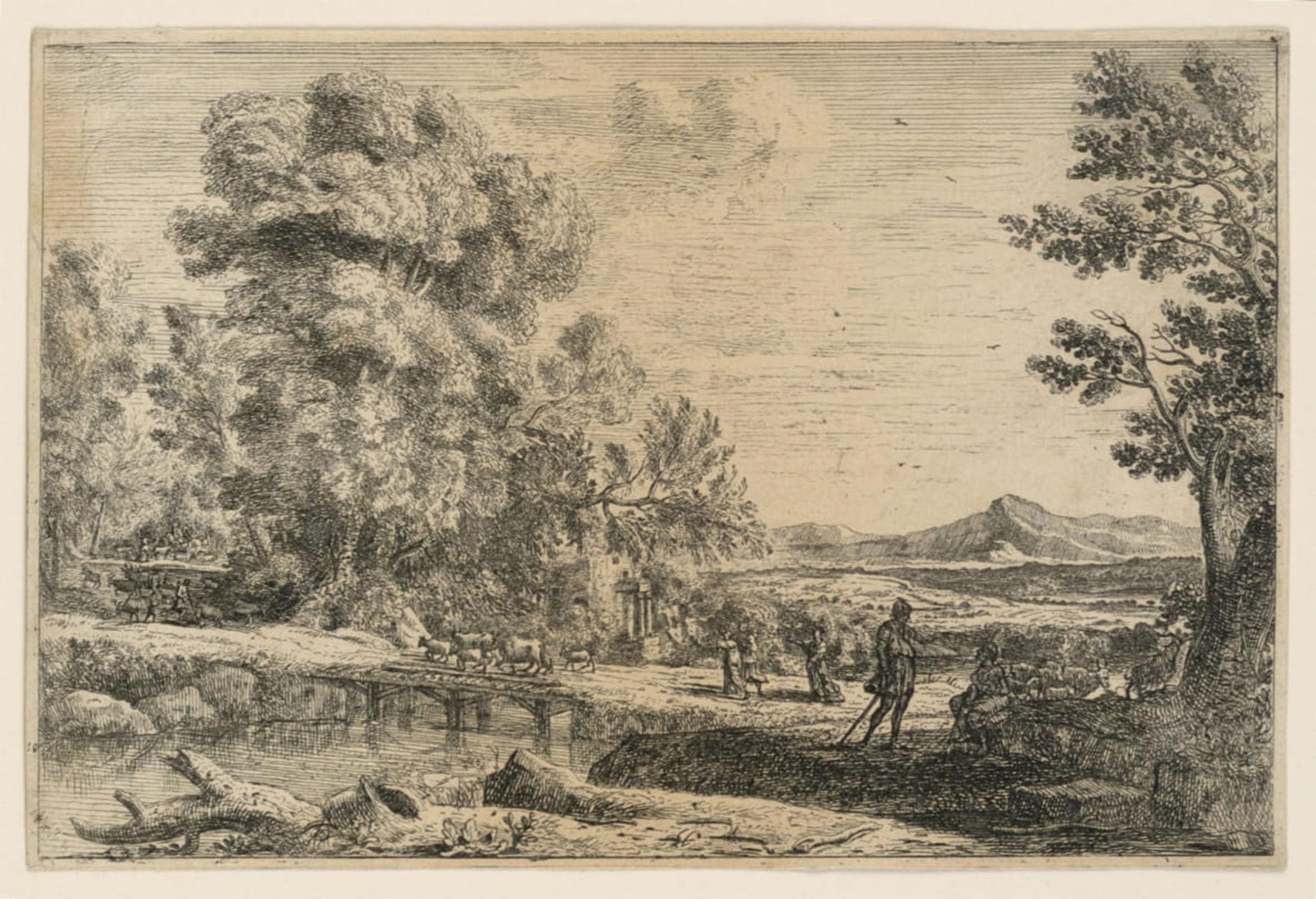 Tableau Rebecca et Eliezer de Claude Lorrain | Impression vintage Murale 60x90cm - 5