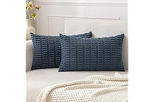 MIULEE 18x12 Inch Soft Striped Corduroy Pillow Case