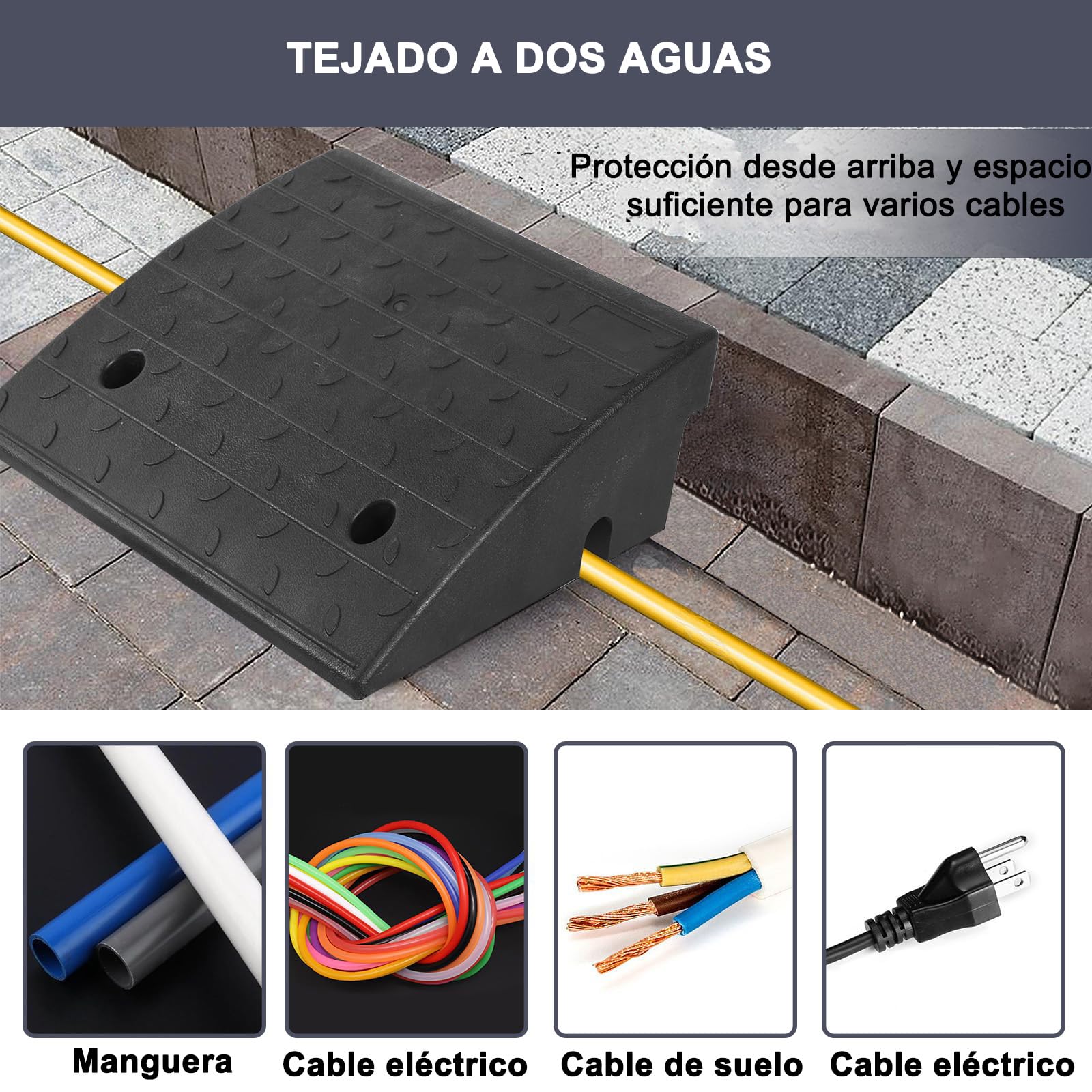 Rampa para Sillas de Ruedas Umbral Rampa Ligero, Alto 15cm Heavy Duty Umbral Puente Pista Bordillo Rampa, para Garaje, Acera, Camión, Scooter (Alto 15cm- 2 Pzs)