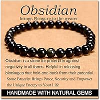 Vista 683 de MASSIVE BEADS Pulsera elástica de yoga hecha a mano con piedra natural, cristal curativo, energía, regalos para adultos unisex de 0.157 in, 0.236