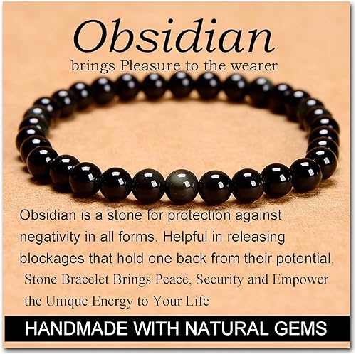 Vista 683 de MASSIVE BEADS Pulsera elástica de yoga hecha a mano con piedra natural, cristal curativo, energía, regalos para adultos unisex de 0.157 in, 0.236