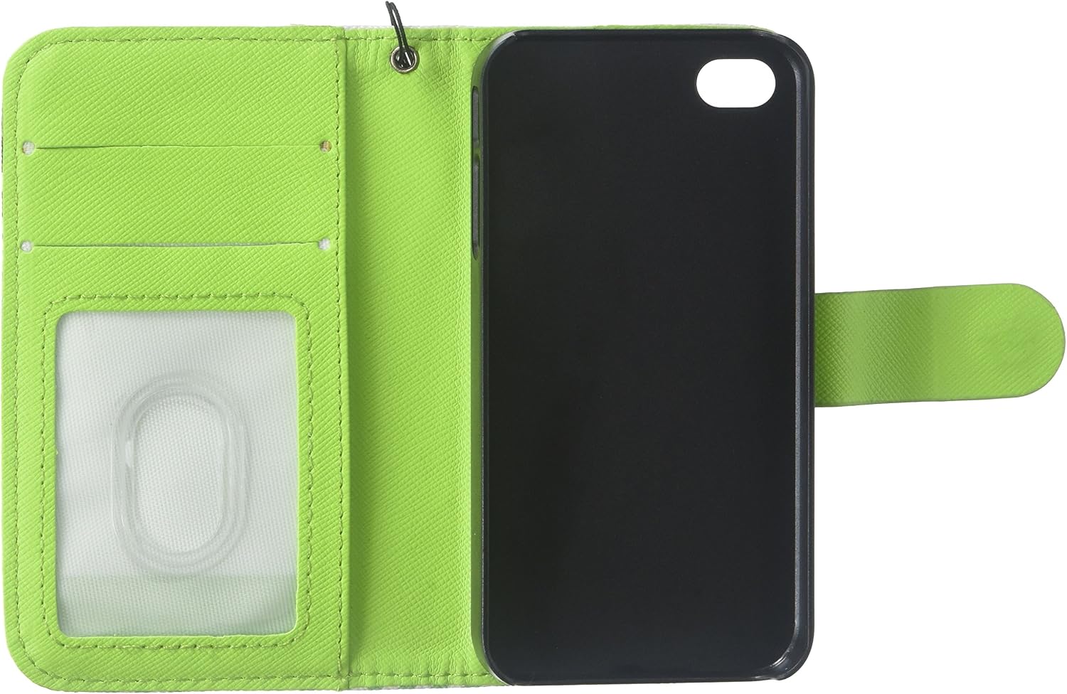 ThinkCase Tribal Design PU Leather Wallet PU Leather Case Card Holder Flip Case Cover for iPhone 4S Colorful Blue Green with ThinkCase Stylus Pen