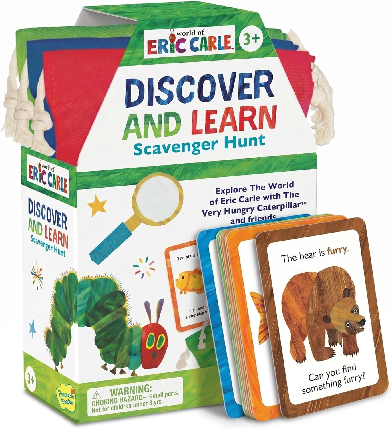 Peaceable Kingdom World of Eric Carle Discover and Learn Scavenger Hunt Game, Interactive Toddler Learning Cards for Colors Shapes and Numbers, Educational Activity Ages 3+