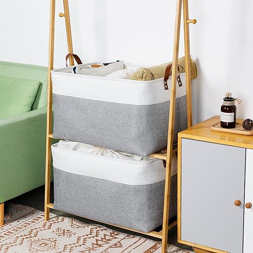 Vista 172 de DULLEMELO Canastas de almacenamiento pequeñas de 15 x 6 x 5.5 pulgadas, contenedores de almacenamiento de tela para tanque de inodoro