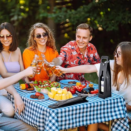 Miniatura 3 de Abbylike 4 bolsas de vino reutilizables de cuero para vino, bolsa de vino, soporte para botella individual, botella de champán, bolsas de regalo