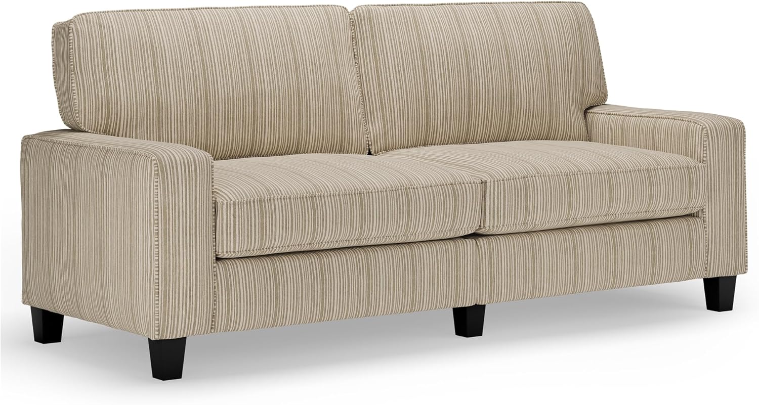 Beige Linen 78" Sofa with Removable Cushions