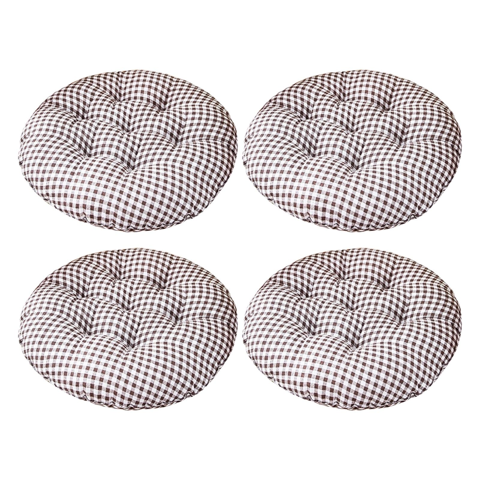 Aliuciku Set of 4 Seat Pads, Thick Round Tatami Chair Cushions for Dining Kitchen Office(B-8,30x30cm)