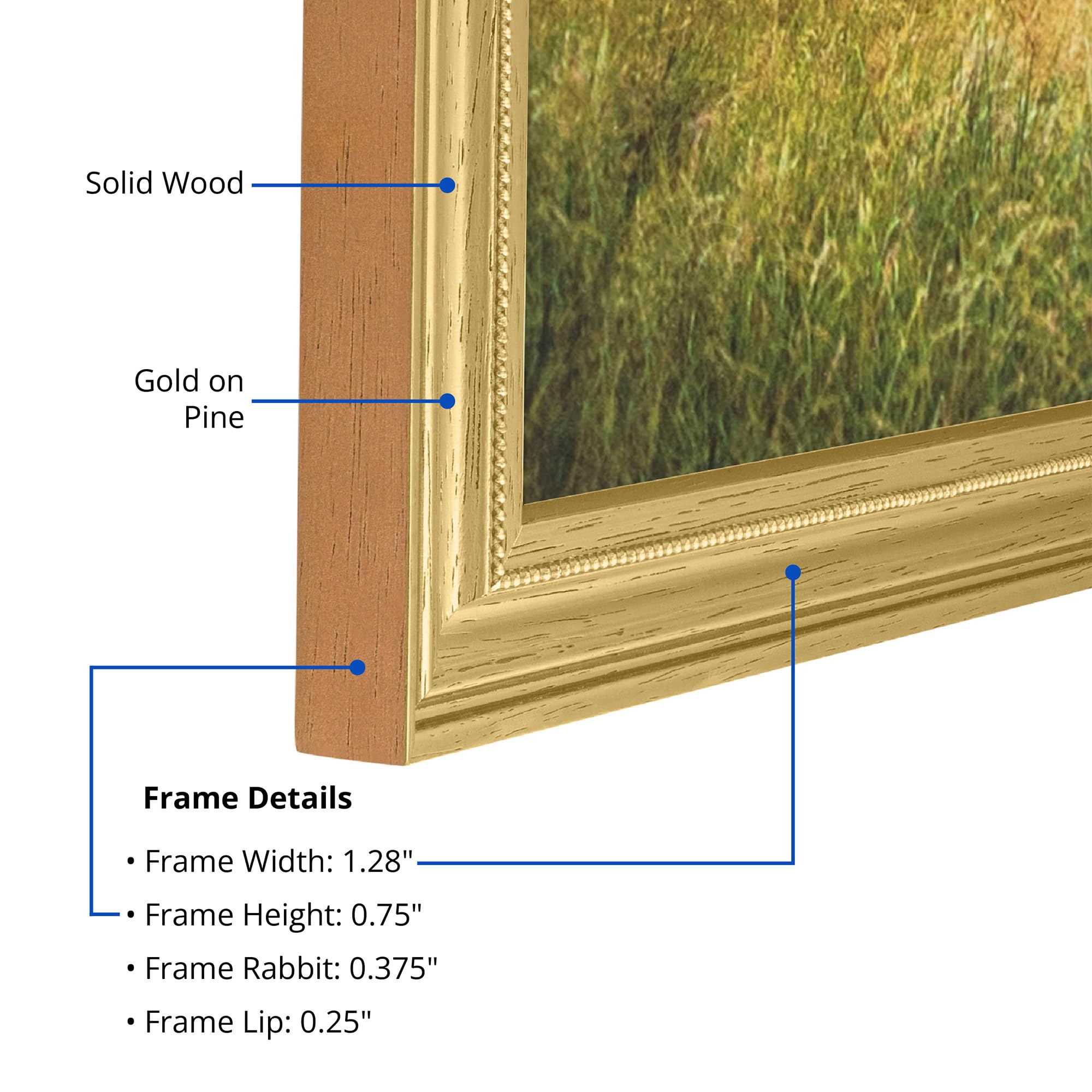 Amazon.com - ArtToFrames 23x23 inch Gold Foil on Pine Wood Picture