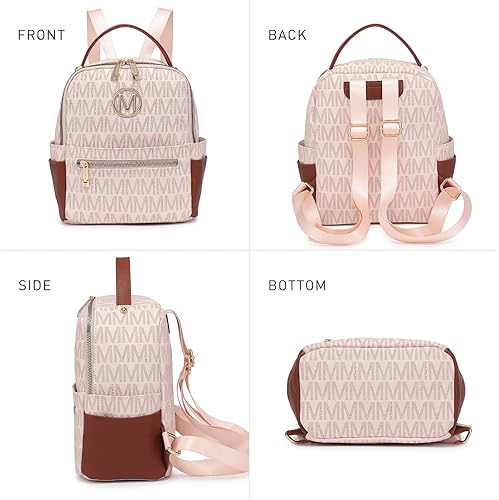 Miniatura 5 de MKP - Mochila pequeña para mujer y mujer, con múltiples bolsillos, con bolsillo frontal con cremallera, Rosado, Mochilas Daypack