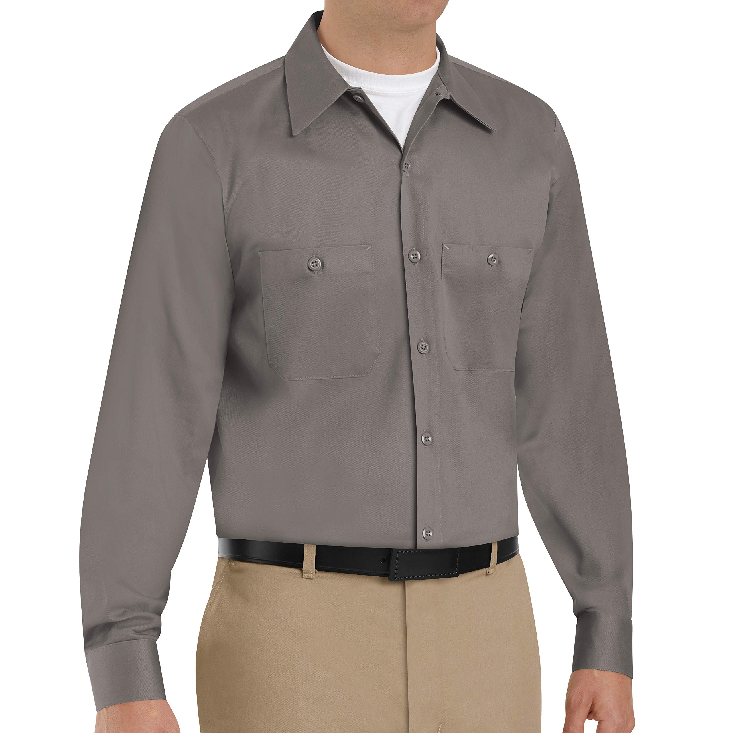 Red Kap Men's Wrinkle Resistant Long Sleeve Work Shirt - Gray - Medium
