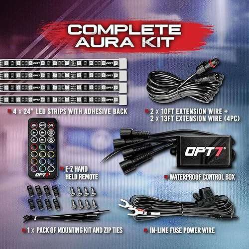 Miniatura 5 de Kit de iluminación OPT7, modelo Aura, para rejilla de auto