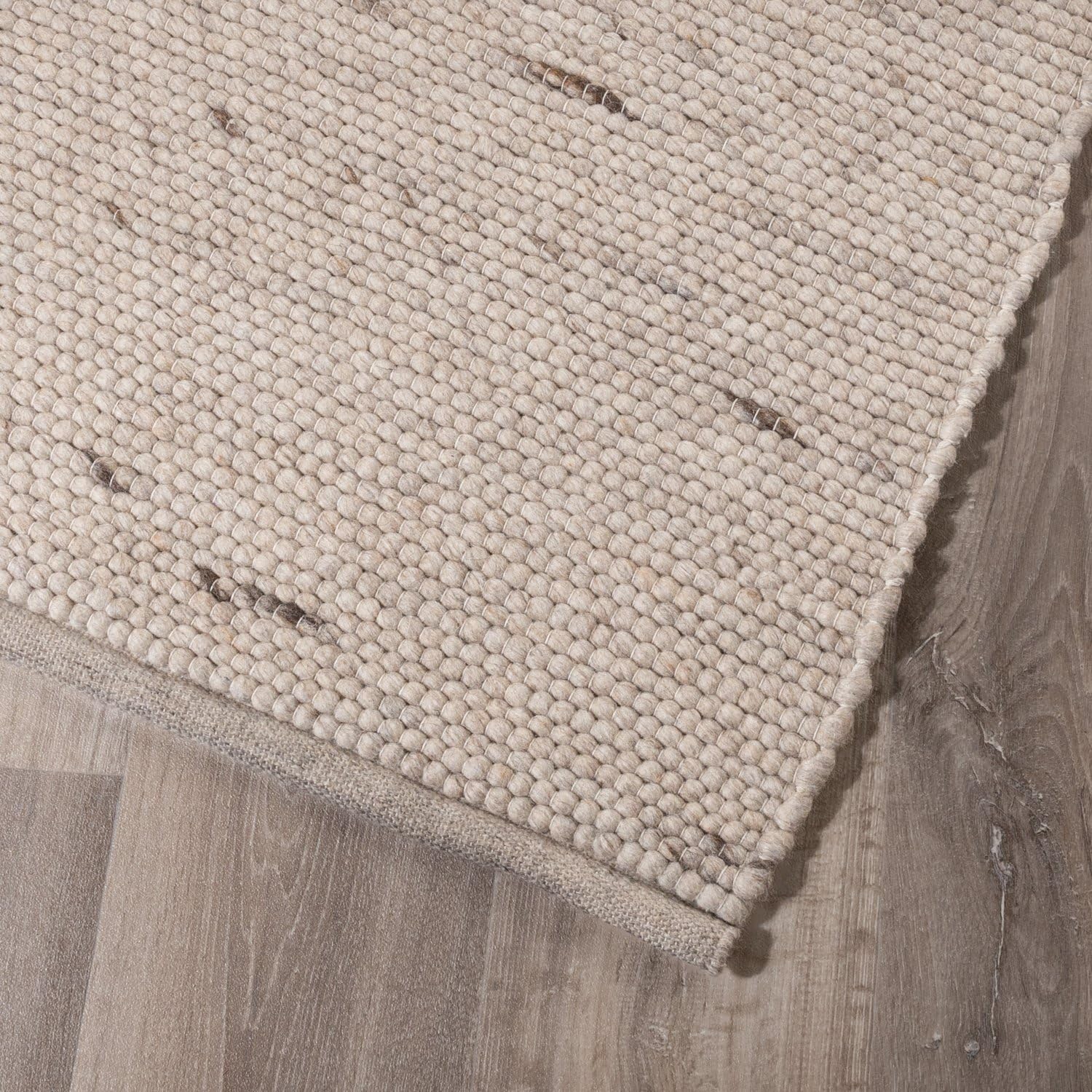 FRAAI | Home & Living Wollteppich LäUfer - Feline Weiß 60x200 cm | Wolle - Flachgewebe - Meliert, Einfarbig - Klassik, Modern, Skandinavisch - Schlafzimmer, Flur, Babyzimmer