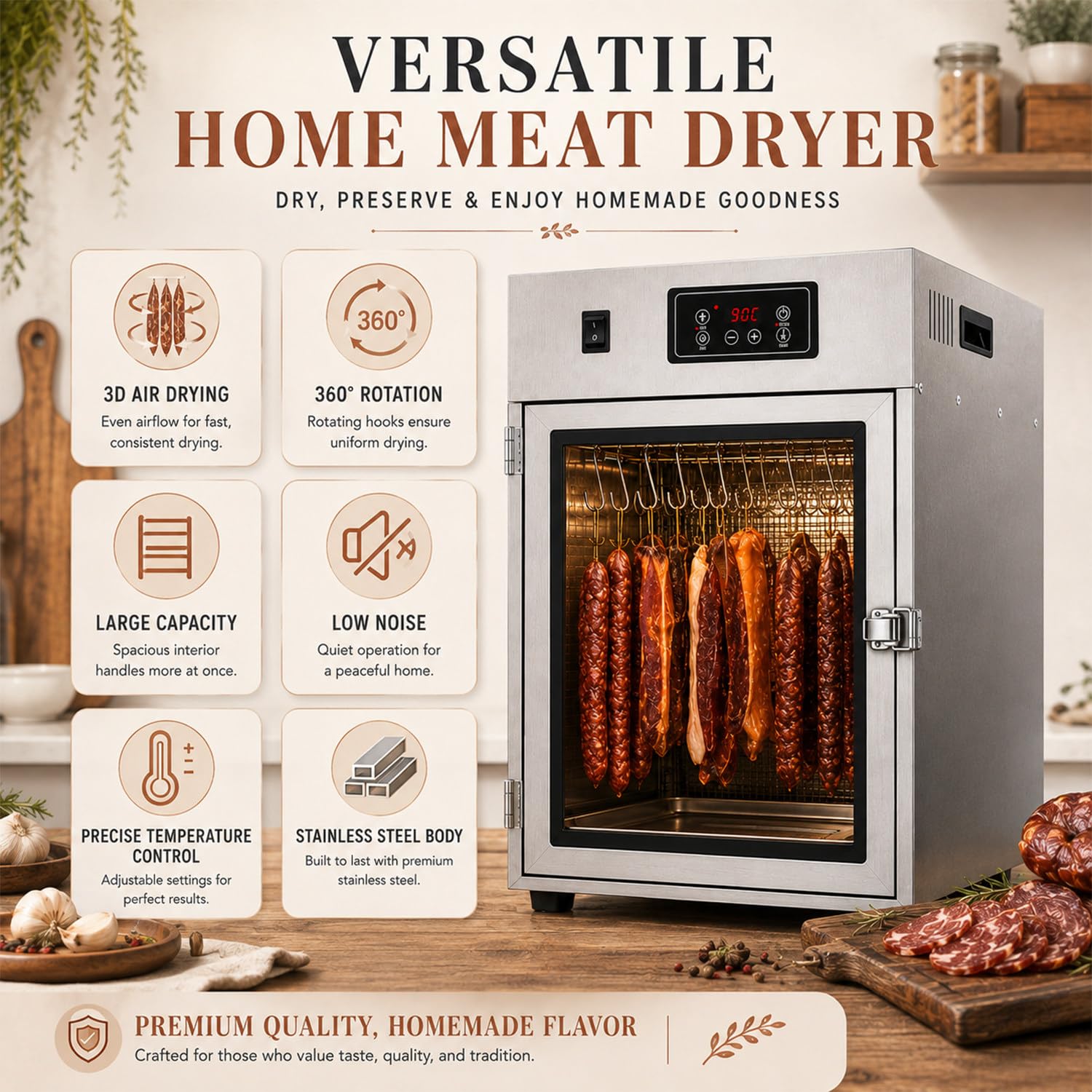 Trockenschrank, Dry Ager Reifeschrank, Wursttrockner, Fleischreifeschrank