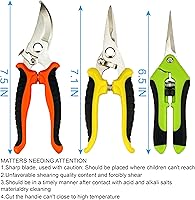 Vista 6 de Pruning Shears, 4 Pack Garden Shears with Gardening gloves, Clippers Handheld, Stainless Steel Garden Snips, Lengnoyp Pruners for Gardening