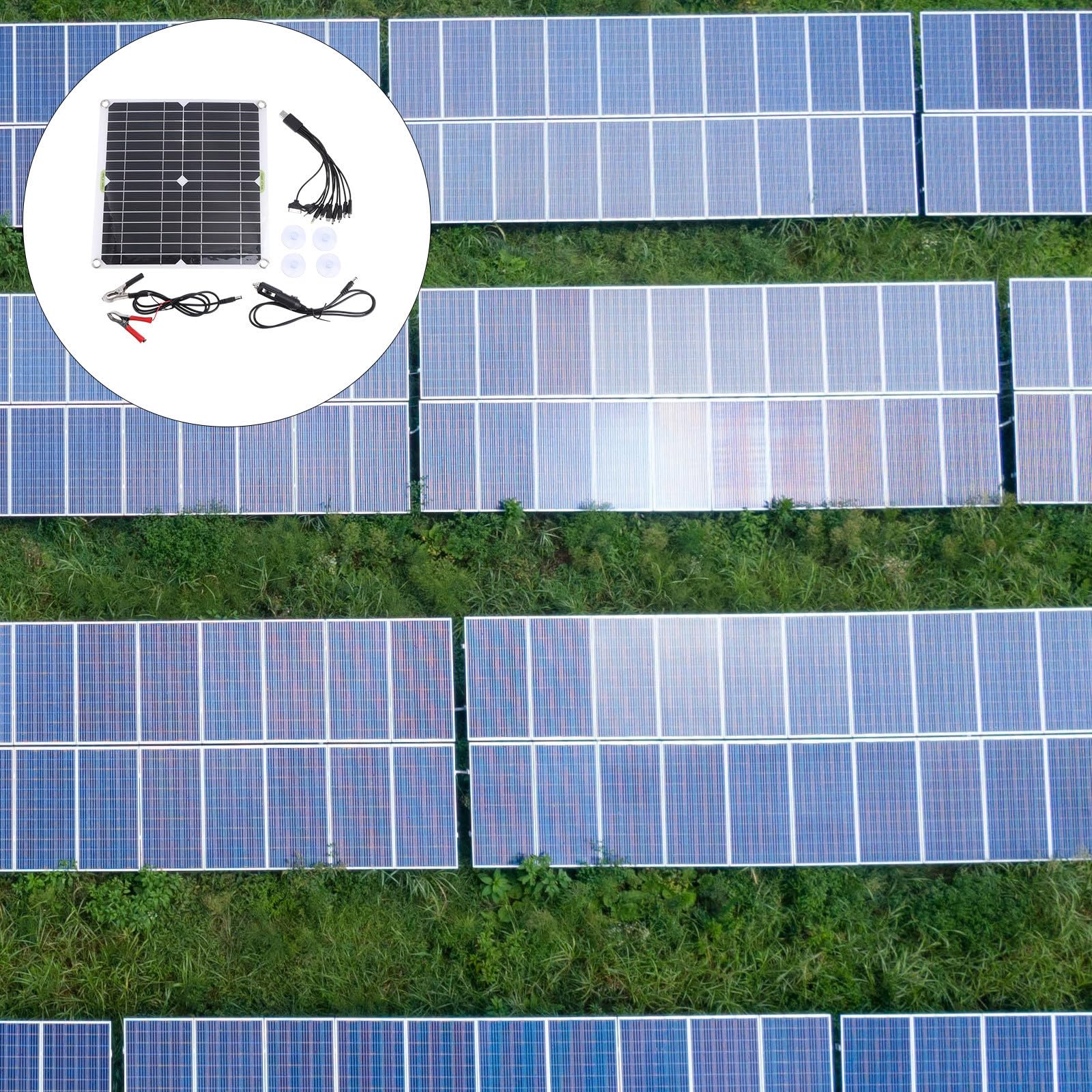 Pannello Solare Monocristallino 200w Nero per Ricarica | Rapporto 98%, Facile da Trasportare, Durata Elevata, per Viaggi e Attività All'aperto