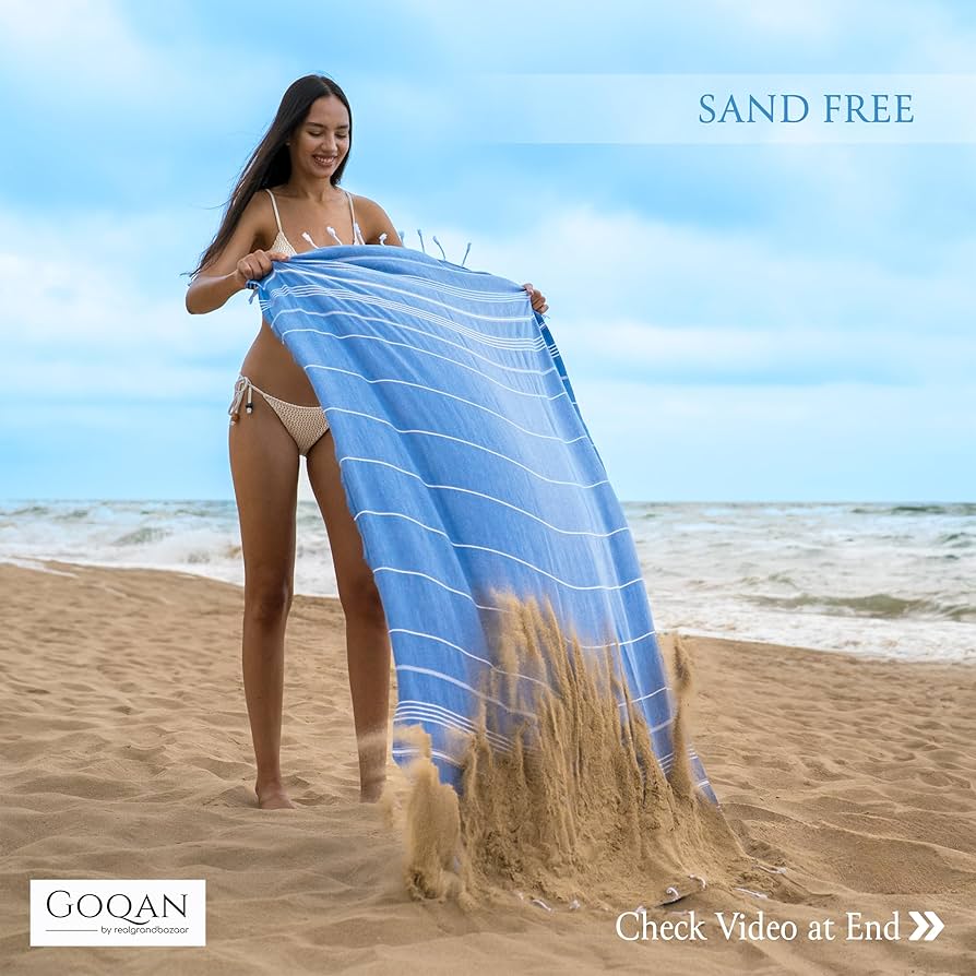 Amazon.com: realgrandbazaar GOQAN Turkish Beach Towel Oversized
