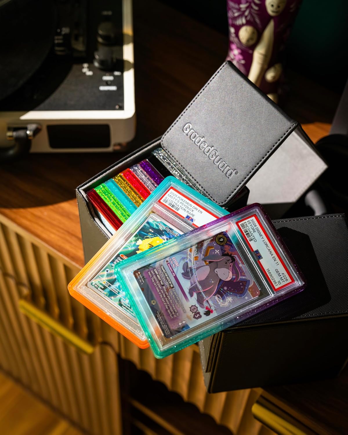 GradedGuard Single Row Storage Box for PSA, BGS, CGC, Graded Card Slabs - Premium Vault Organizer Case for Sports Trading Cards, TCG Cases