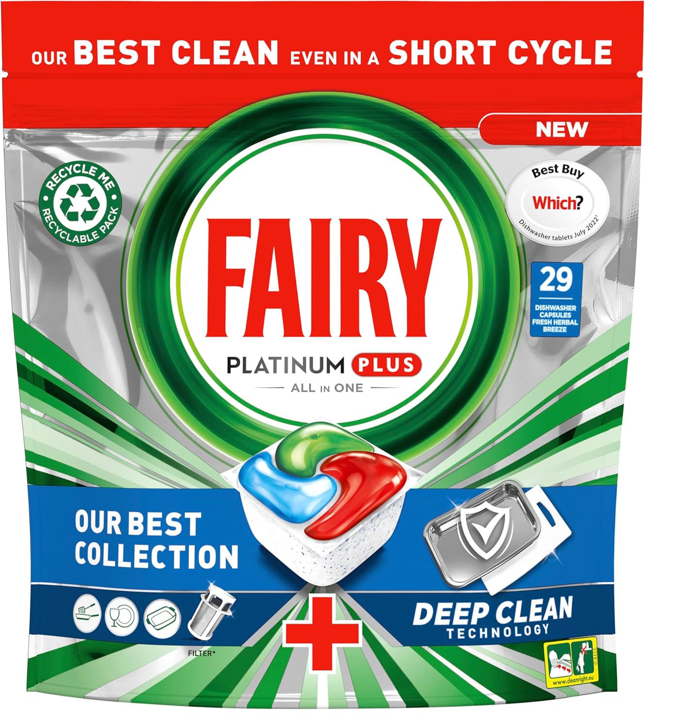 Fairy Platinum Plus Deep Clean Dishwasher Tablets 29pk Amazon.co.uk Grocery