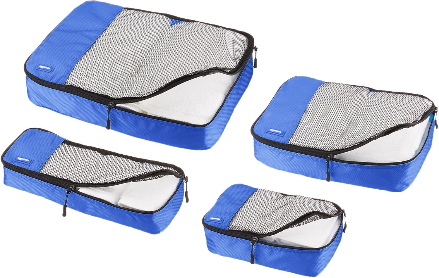  |  Basics 4 Piece Packing Travel Organizer Cubes Set, Blue | Packing Organizers