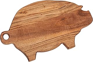 Creative Co-Op Decorative Mango Wood Pig Shaped Cheese and Cutting Board...