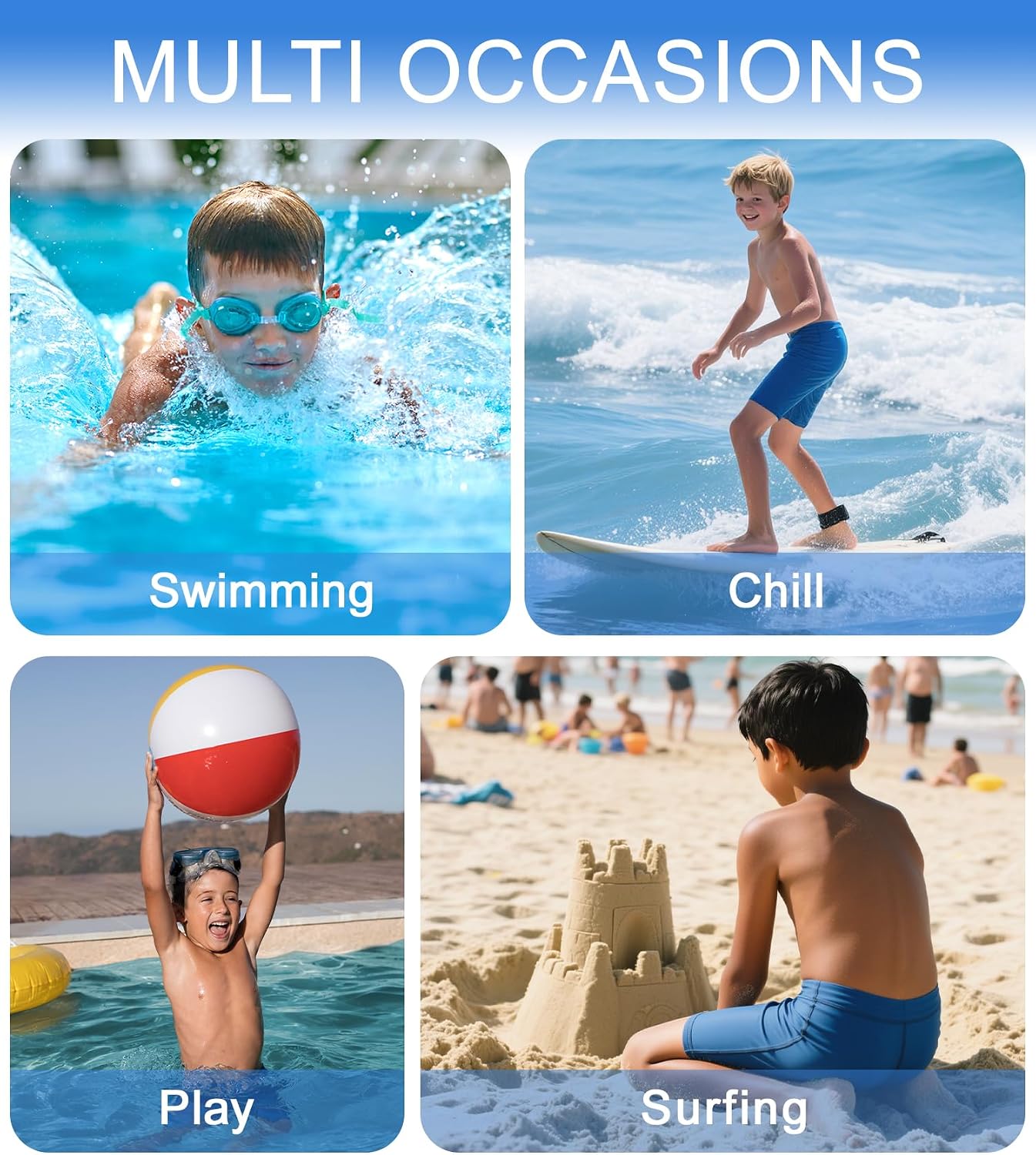 QBK 2T-14Years Toddler Swim Shorts Youth Competitive Boyshort Swimsuit UPF 50+ Quick Dry Rash Guard Swimming Shorts