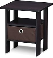 Vista 234 de Furinno- Colección Andrey- Mesa auxiliar, estación de carga con puerto USB y puerto tipo C c/compartimento de almacenamiento, 15.55 pulg ancho x