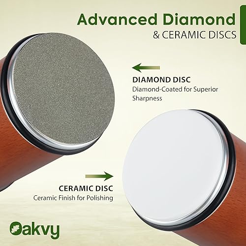 Miniatura 4 de Afilador de cuchillos rodantes, discos de afilador de cuchillos de diamante y cerámica, kit de afilado de cuchillos con imán multiángulo, afiladores
