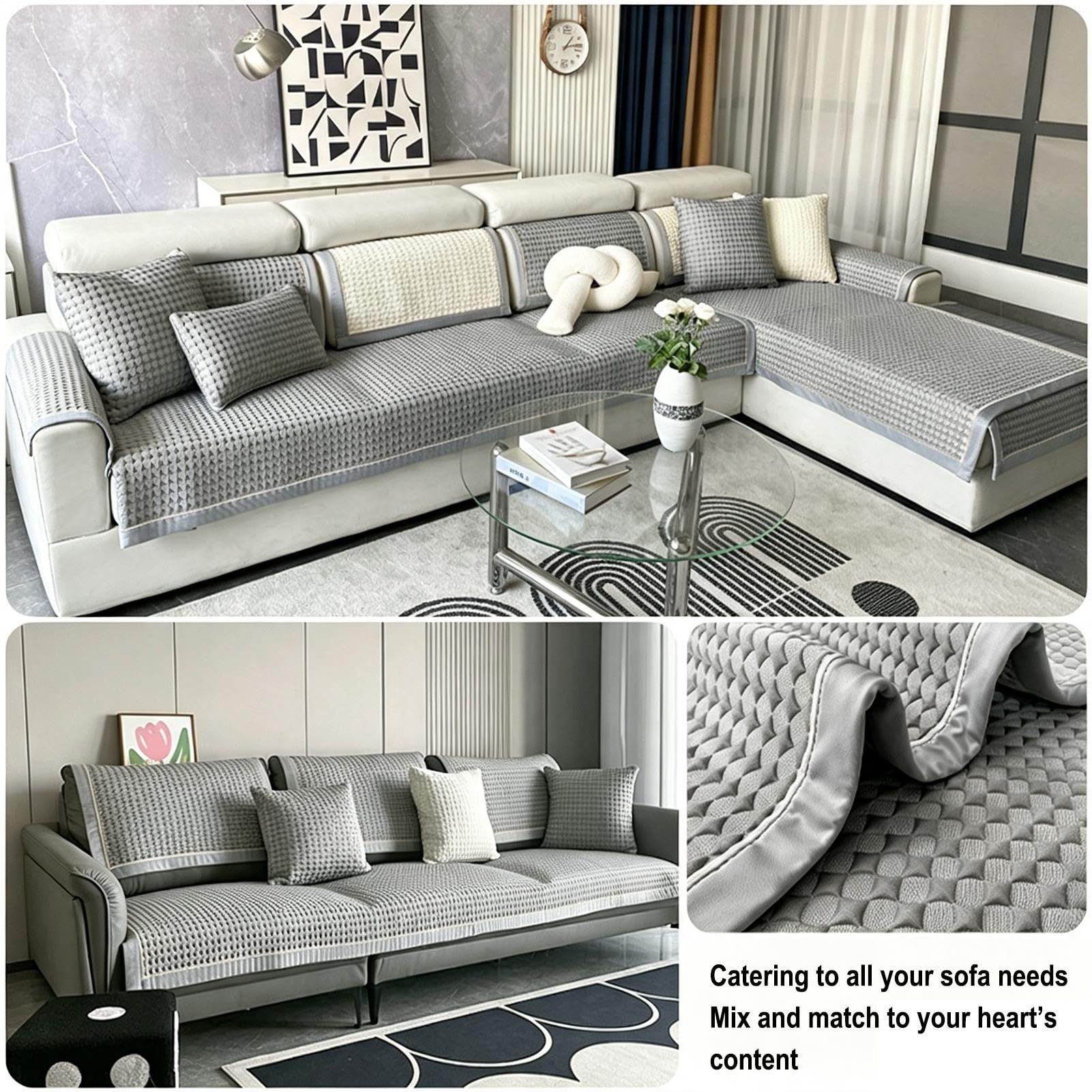 Sofa Cover, Housse de Canapé D'angle, Protection Canape Chat Anti Griffe,housse canape D'angles 4/3/2/1 Places,Protecteur de Meubles pour Canapés d'angle et Canapé Modulable(Blue,110*180cm)