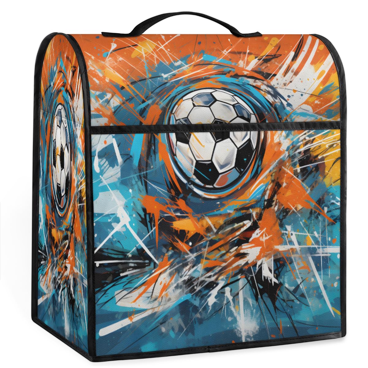 Coffee Maker Cover Abstract Football Kitchen Appliance Covers Small Appliance Covers Blender Cover Juicer Cover Dust Covers for Kitchen Appliances with Top Handle and Pockets,Washable,C149