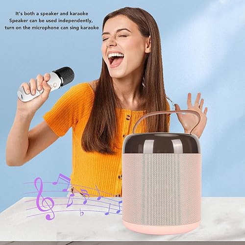 Miniatura 5 de Altavoces inalámbricos de karaoke, 3 unidades estéreo con efecto de sonido premium, máquina de karaoke portátil con luz RGB para fiesta familiar (#3)