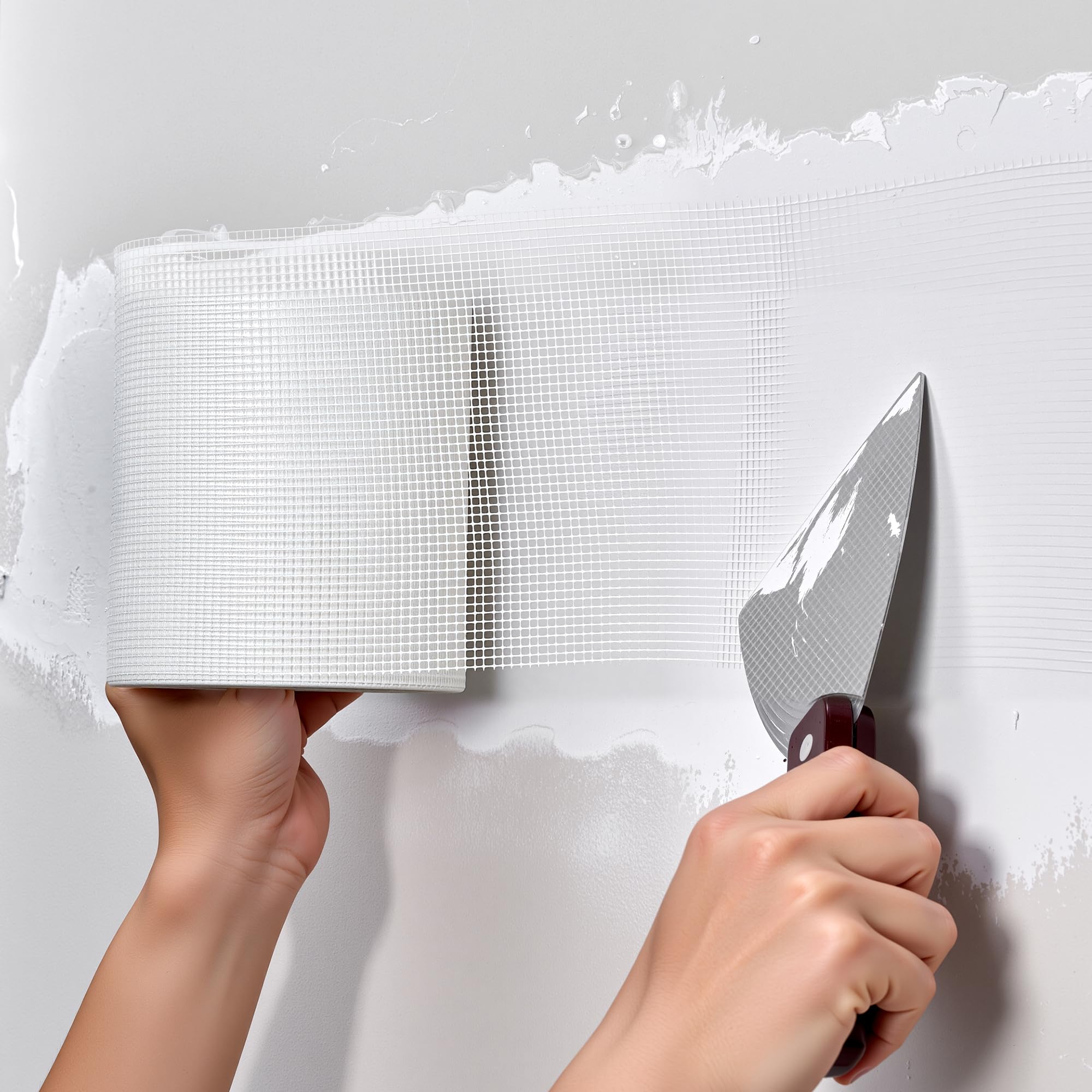 VEVOR Nastro per Cartongesso 30 m x 150 mm Nastro in Fibra di Vetro Autoadesivo per Giunti in Cartongesso, 12 Rotoli, Ideale per Riparare Crepe su Soffitti, Pareti Interne o Esterne, Bianco
