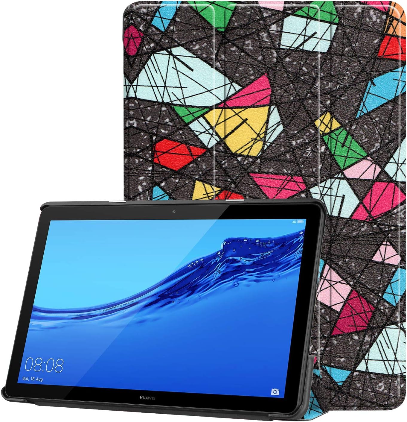 Acelive for Huawei T5 Case, Ultra Slim Smart Leather Case Cover with Stand Function for Huawei Mediapad T5 10 10.1 Inch Tablet 2018
