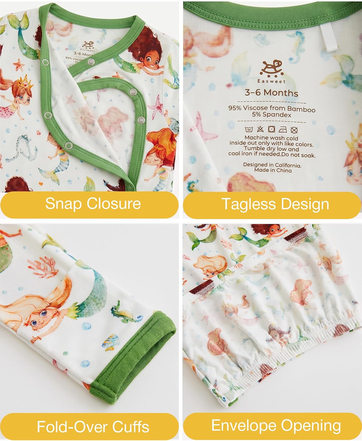 Bamboo Viscose Baby Gowns for Girls Long Sleeve Side Snaps Newborn Sleeper Gown
