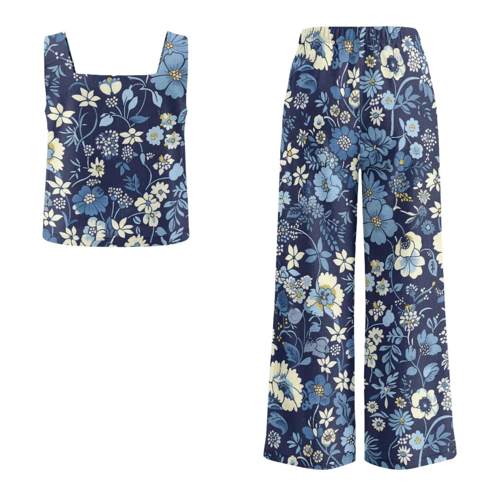 Xoenoiee Zweiteiliges Set für Damen, Sommer-Outfits, Lounge-Sets, Strandurlaub-Kleidung, Flughafen-Reisen, passende Outfits