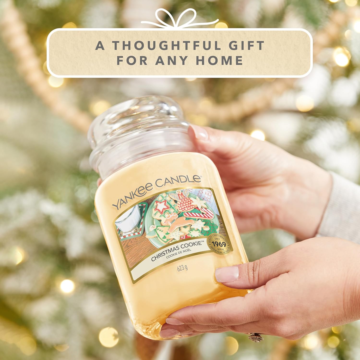 Yankee Candle Duftkerze im Glas (groß) | Christmas Cookie | Kerze mit langer Brenndauer bis zu 150 Stunden | Perfekte Geschenke für Frauen