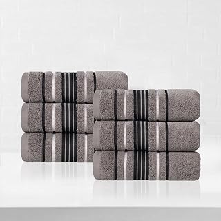 SUPERIOR Cotton Hand Towel Set, Small Towels, Plush Soft Absorbent Bathroom Basics, Home Essentials, Spa, Salon, Hotel, Kitchen, Luxury Quick Drying, Zero-Twist, Solid, Sadie Collection, Charcoal