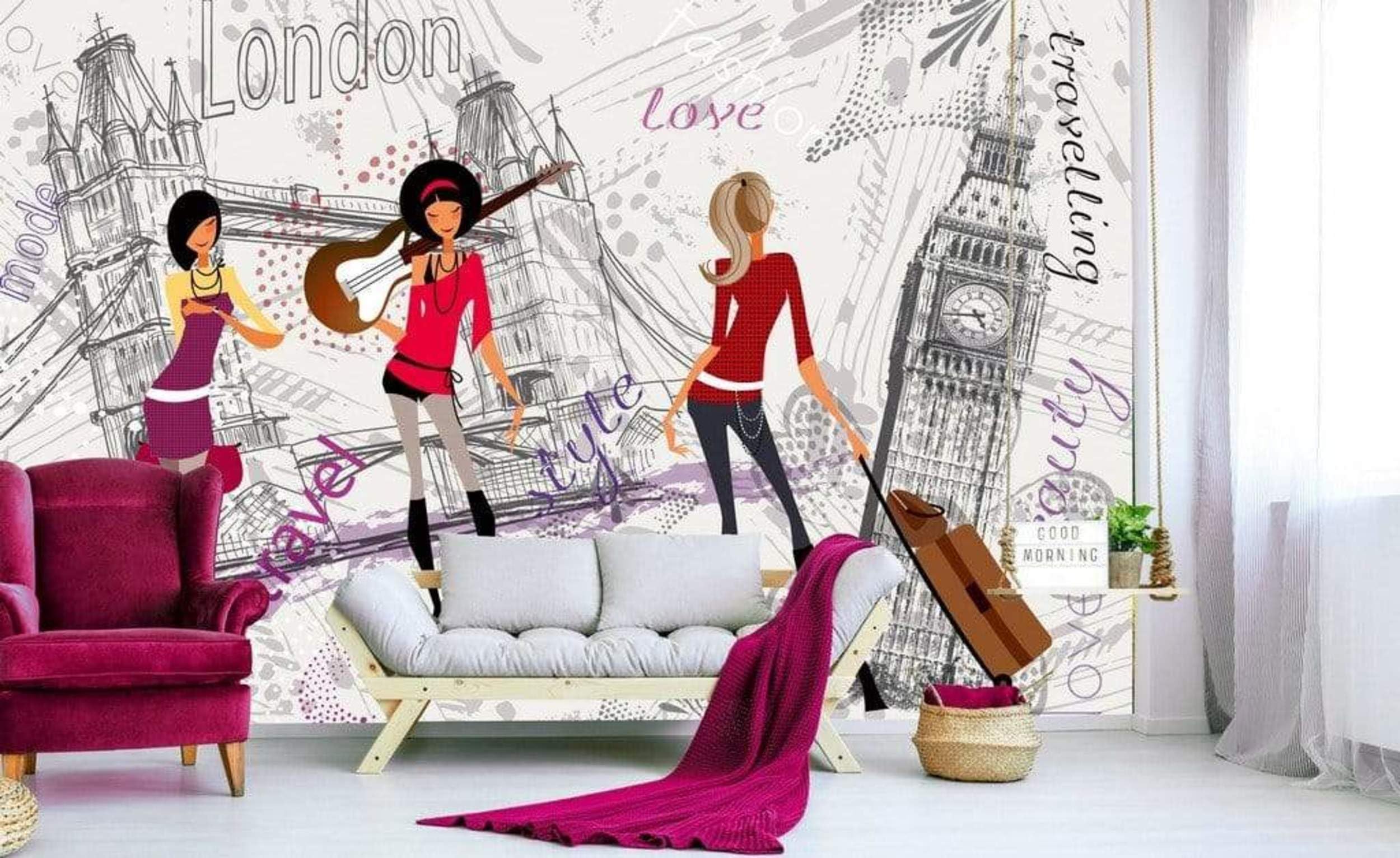 Fototapeta z włókniny Londoner Style 375 x 250 cm | tapeta flizelinowa - tapeta ścienna do salonu, sypialni, biura, korytarza | jakość premium - Made in EU - w zestawie klej do tapet