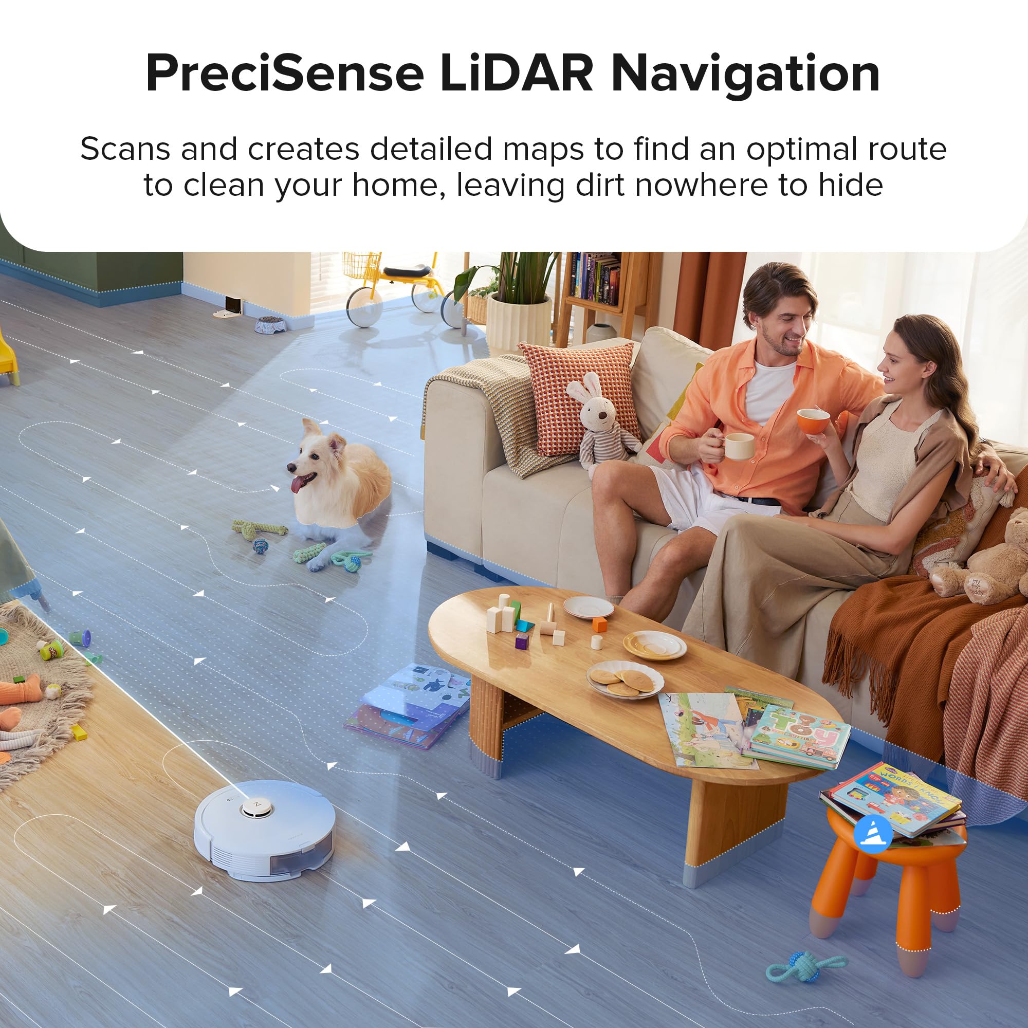 roborock Q8 Max Robot Vacuum and Mop Cleaner, DuoRoller Brush, 5500Pa Strong Suction, Lidar Navigation, Obstacle Avoidance, Multi-Level Mapping, Perfect for Pet Hair view 8