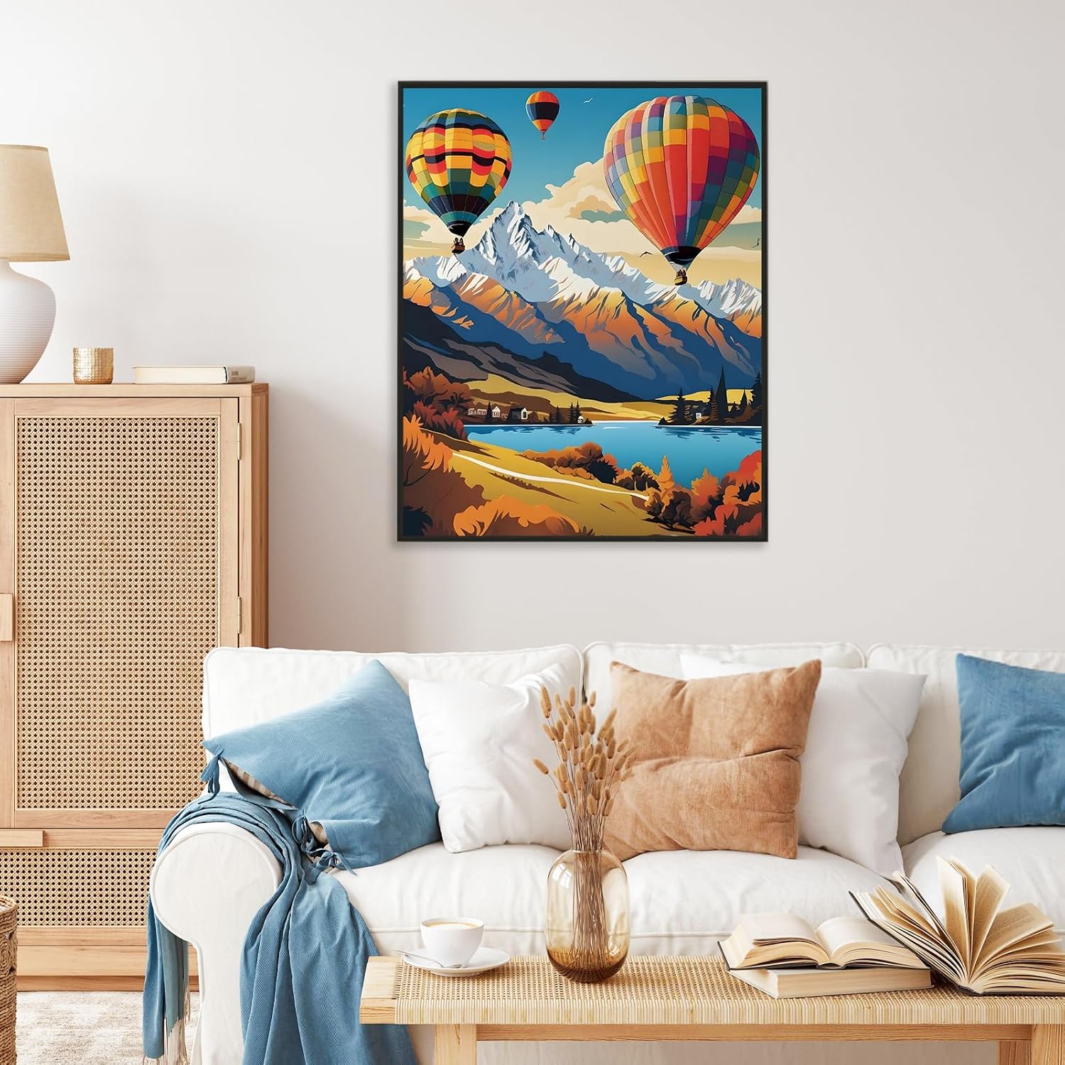 Paint by Numbers Kit for Adults, Hot Air Balloon Number Painting Canvas Kit image 2