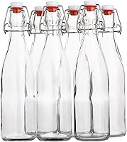 AYL 16oz Flip Top Glass Bottles Pack of 6 - Leakproof Swing Top for Kombucha, Beer, Water, Oil, Vinegar - Reusable Airtight Brewing Bottles