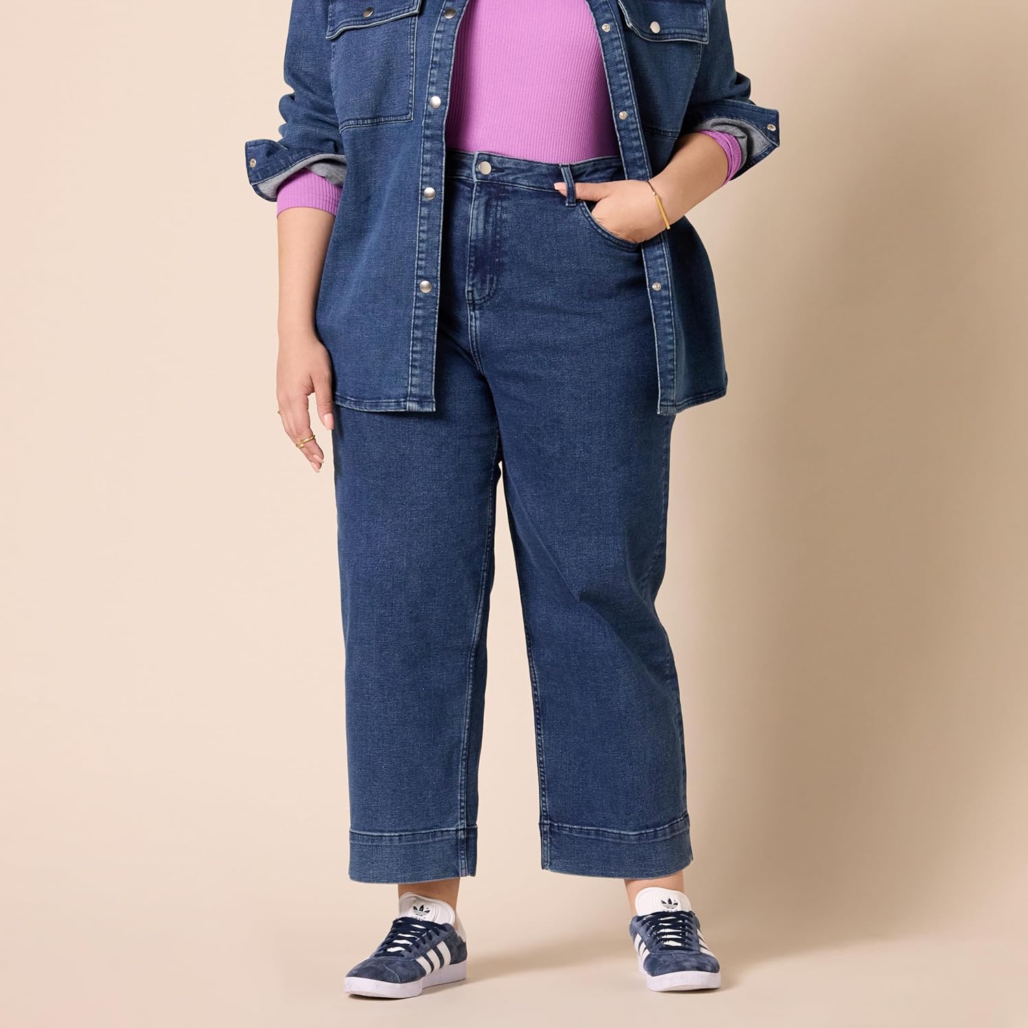 Amazon Essentials Women's High-Rise Regular-Fit Ankle-Length Wide-Leg Jeans - Discontinued Colors - Image 5